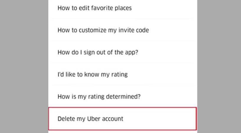 how to delete trip history on uber app