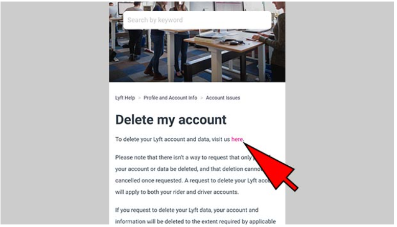 how to delete lyft account